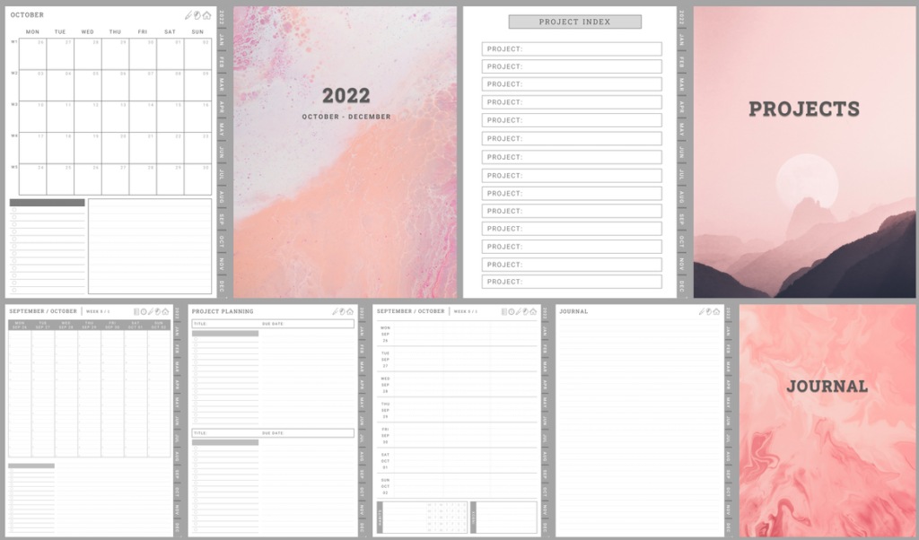 layout minimalist digital planner